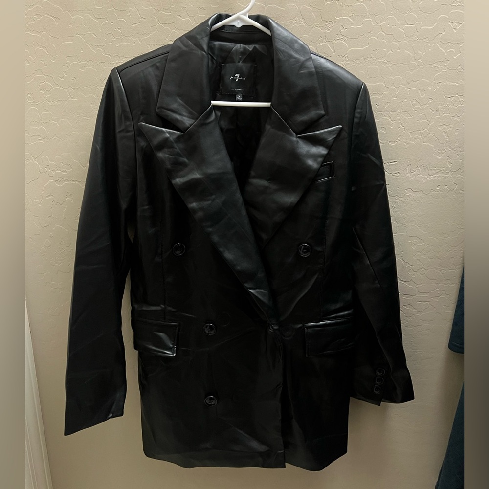 7 For All Mankind Faux Leather Blazer size Large